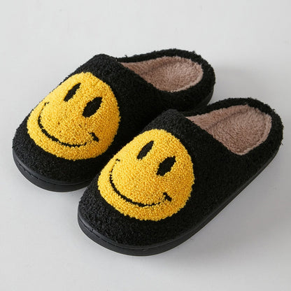 Smiley Face Slippers – Cozy, Non-Slip Plush House Shoes for Women & Men