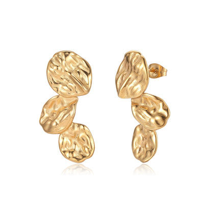 Gold Statement Earrings | Organic Shape Dangle Earrings | Hypoallergenic Gold Earrings for Women