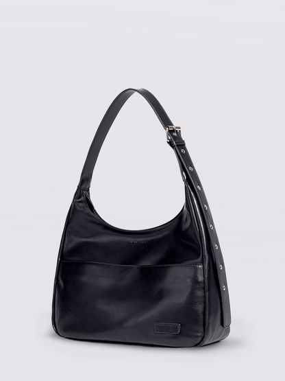 Black Shoulder Bag – Minimalist & Spacious Vegan Leather Design