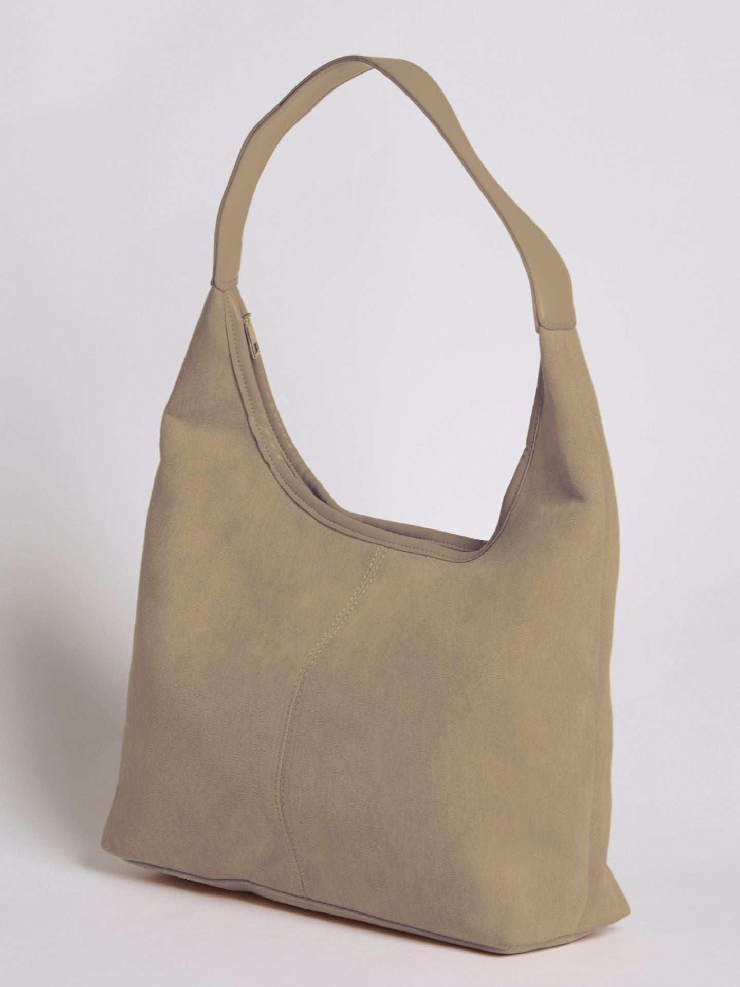 Black Suede Shoulder Bag – Minimalist & Spacious Design