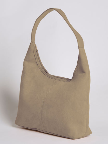 Black Suede Shoulder Bag – Minimalist & Spacious Design