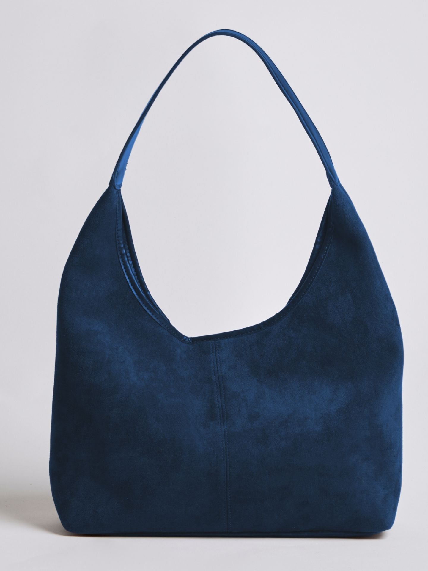 Black Suede Shoulder Bag – Minimalist & Spacious Design