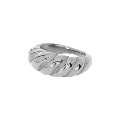 Gold Twisted Chunky Statement Ring  Croissant Style Bold Gold Ring for Women