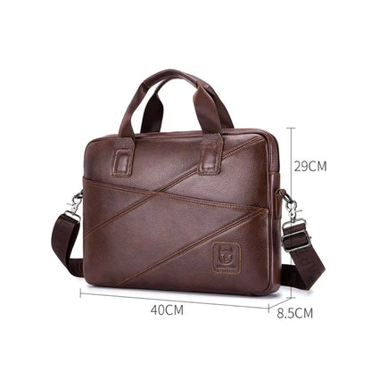 Premium Brown Leather Laptop Bag – Stylish & Durable Briefcase for Men and Women