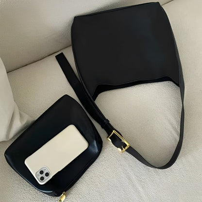 Elegant Shoulder Bag with Detachable Pouch – Spacious & Stylish for Daily Use