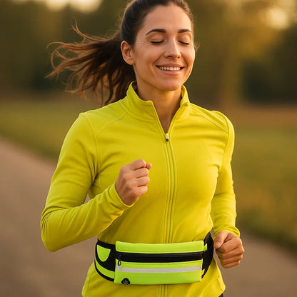 Water-Resistant Reflective Running Waist Pack – Lightweight & Adjustable for Jogging, Hiking, and Cycling