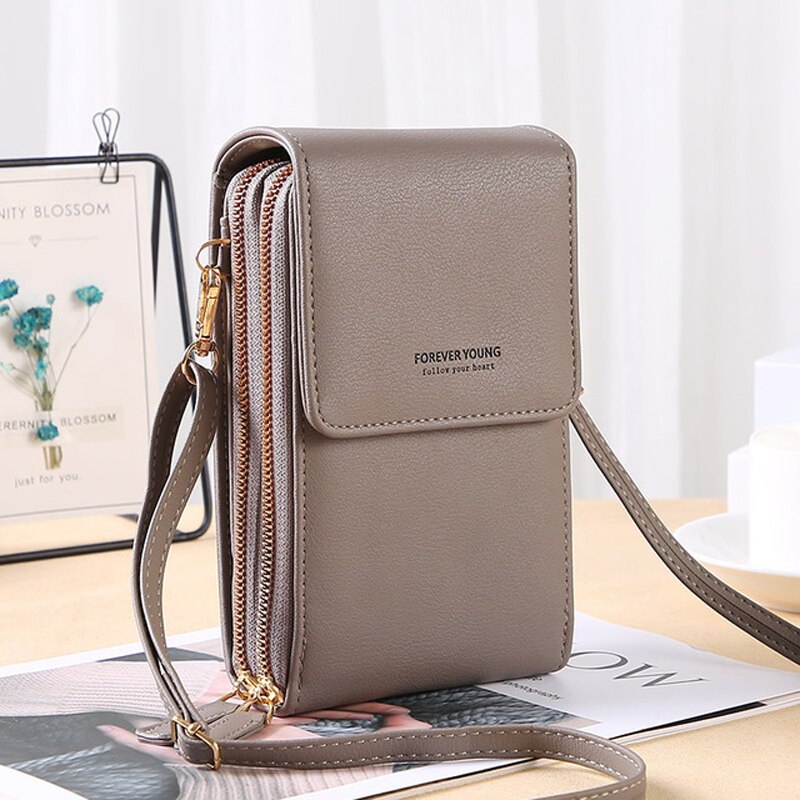 Forever Young Compact Crossbody Phone Wallet – Stylish Multi-Pocket Purse for Women