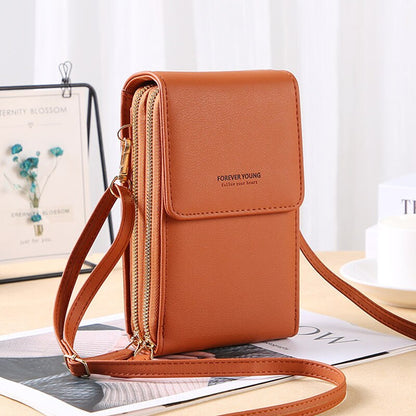 Forever Young Compact Crossbody Phone Wallet – Stylish Multi-Pocket Purse for Women