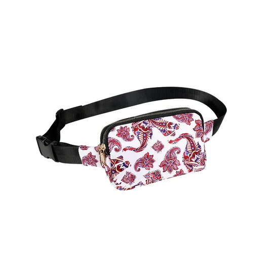 Paisley Fanny Pack – Adjustable Waist Bag with Zipper Closure – Lightweight & Stylish Festival Accessory