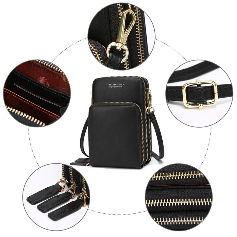 Elegant Compact Phone Crossbody Bag – Lightweight Crossbody Purse with Multiple Pockets