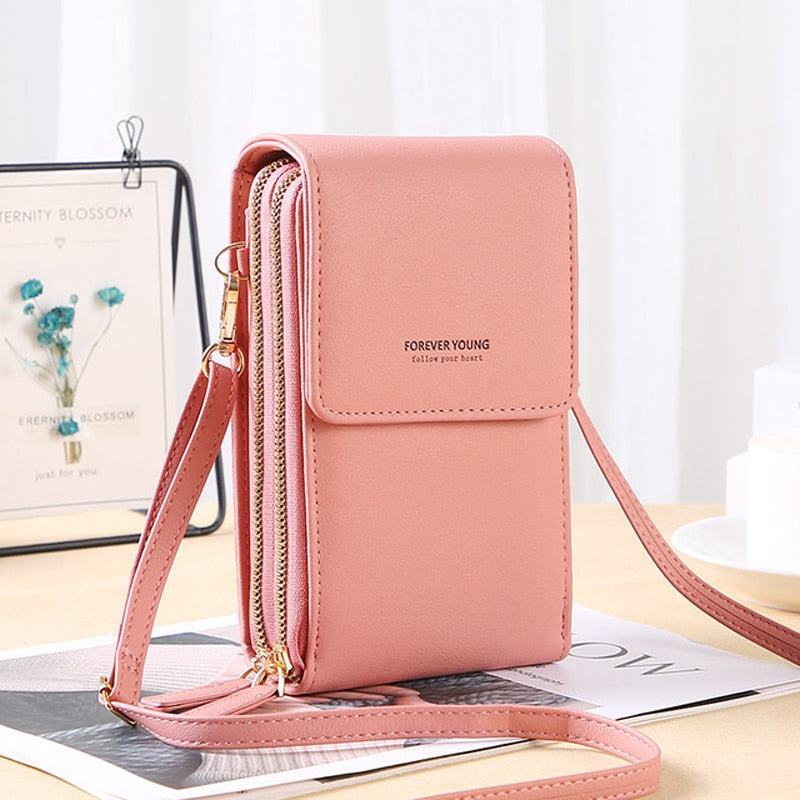 Forever Young Compact Crossbody Phone Wallet – Stylish Multi-Pocket Purse for Women