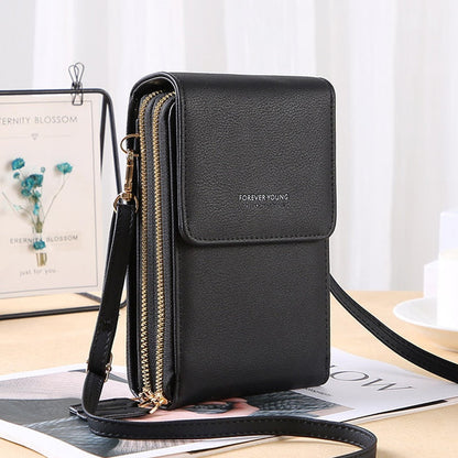 Forever Young Compact Crossbody Phone Wallet – Stylish Multi-Pocket Purse for Women