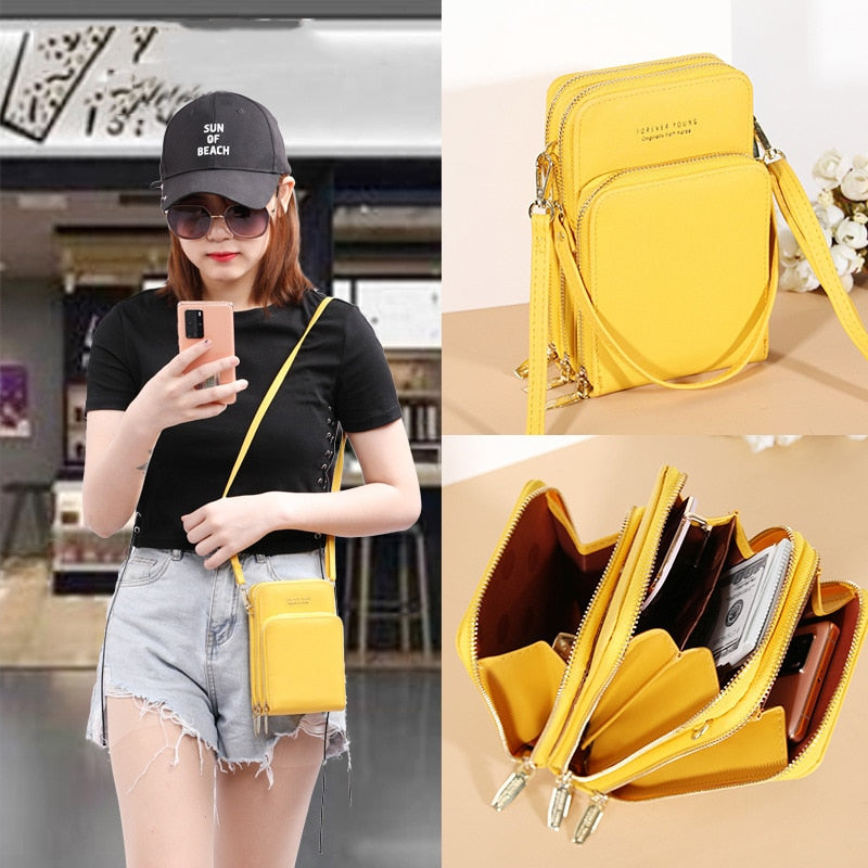 Elegant Compact Phone Crossbody Bag – Lightweight Crossbody Purse with Multiple Pockets