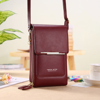 Forever Young Compact Crossbody Phone Wallet – Stylish Multi-Pocket Purse for Women