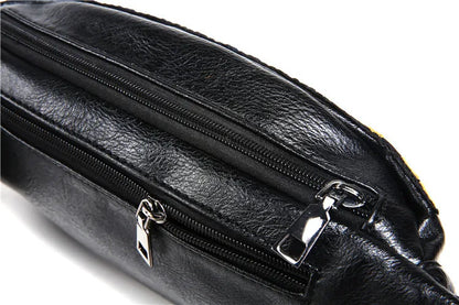 Vintage Black Fanny Pack with Bold Vanity Fair Print – Stylish Belt Bag for Festivals & Daily Wear