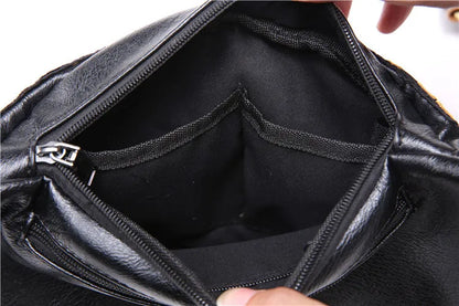 Vintage Black Fanny Pack with Bold Vanity Fair Print – Stylish Belt Bag for Festivals & Daily Wear