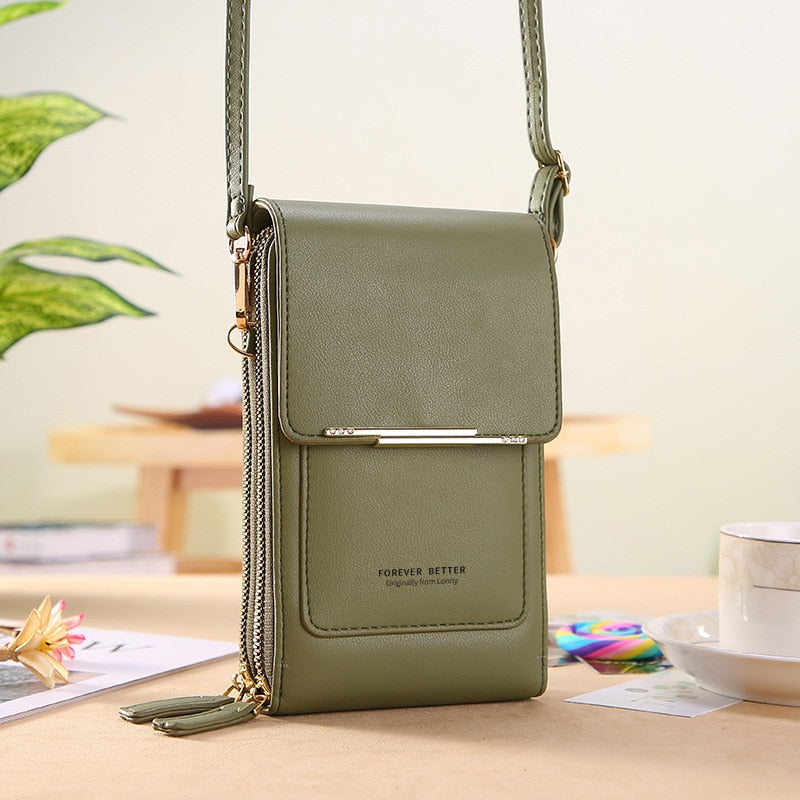 Forever Young Compact Crossbody Phone Wallet – Stylish Multi-Pocket Purse for Women