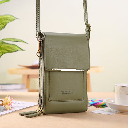 Forever Young Compact Crossbody Phone Wallet – Stylish Multi-Pocket Purse for Women