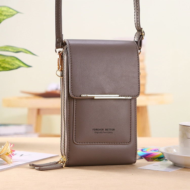 Forever Young Compact Crossbody Phone Wallet – Stylish Multi-Pocket Purse for Women