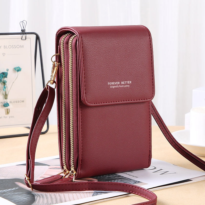 Forever Young Compact Crossbody Phone Wallet – Stylish Multi-Pocket Purse for Women