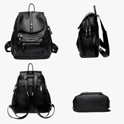 Stylish PU Leather Women's Backpack – Spacious, Waterproof & Comfortable