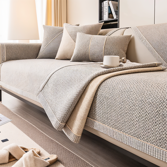 Luxe Anti-Slip Sofa Protector – Premium Polyester, Machine Washable, Elegant Home Décor