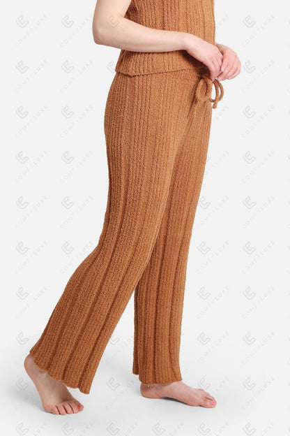 Luxe Ribbed Lounge Pants with Adjustable Drawstring – Ultra-Soft Microfiber Comfort Fit