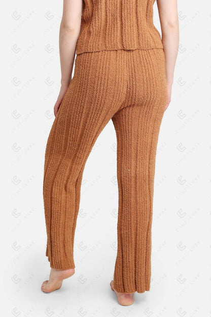 Luxe Ribbed Lounge Pants with Adjustable Drawstring – Ultra-Soft Microfiber Comfort Fit