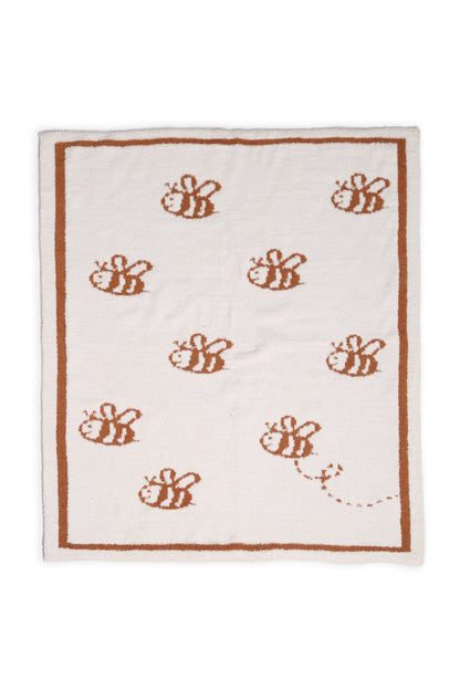 Kids Bee Print Microfiber Throw Blanket – Soft & Cozy 29” x 35” for Toddler Bedding & Nursery Décor