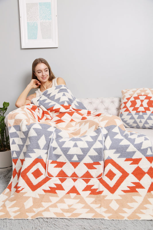 Tribal 2-in-1 Blanket & Pillow – Ultra-Soft Microfiber Throw with Boho Chic Design