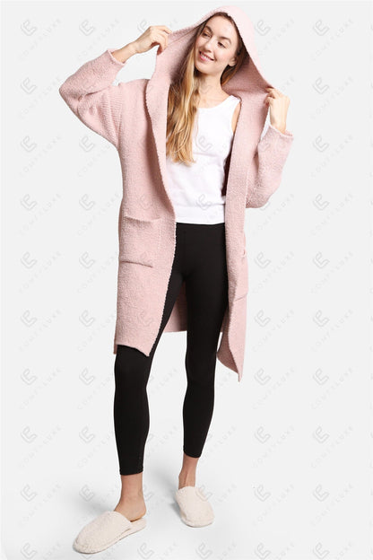 Luxurious Hooded Microfiber Bathrobe – Ultra-Soft, Lightweight Spa Robe with Front Pockets & Adjustable Belt