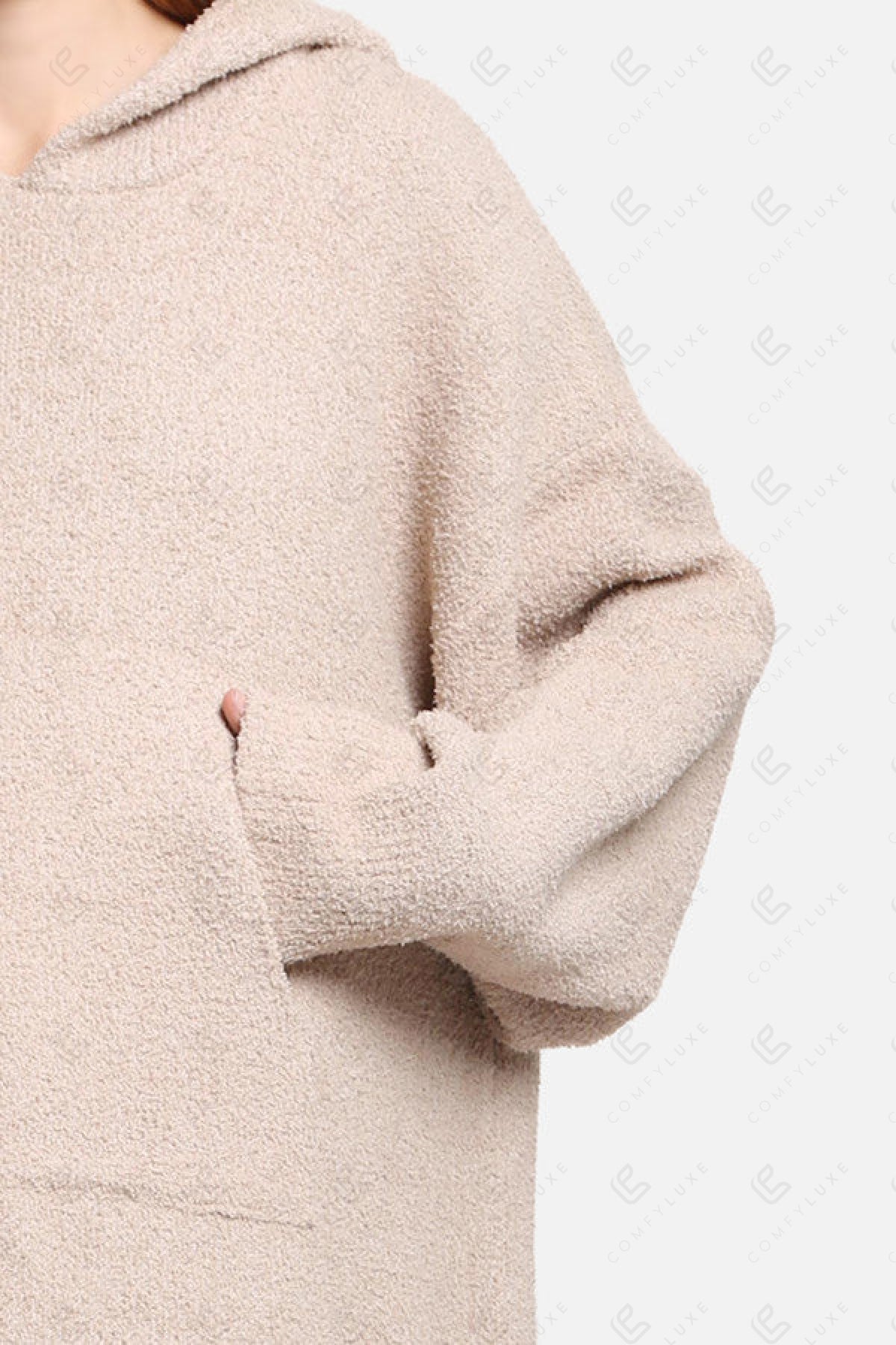 Oversized Sherpa Fleece Wearable Blanket Hoodie – Ultra-Soft Cozy Hoodie with Kangaroo Pocket & Hood for Ultimate Comfort