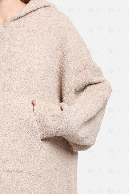Oversized Sherpa Fleece Wearable Blanket Hoodie – Ultra-Soft Cozy Hoodie with Kangaroo Pocket & Hood for Ultimate Comfort