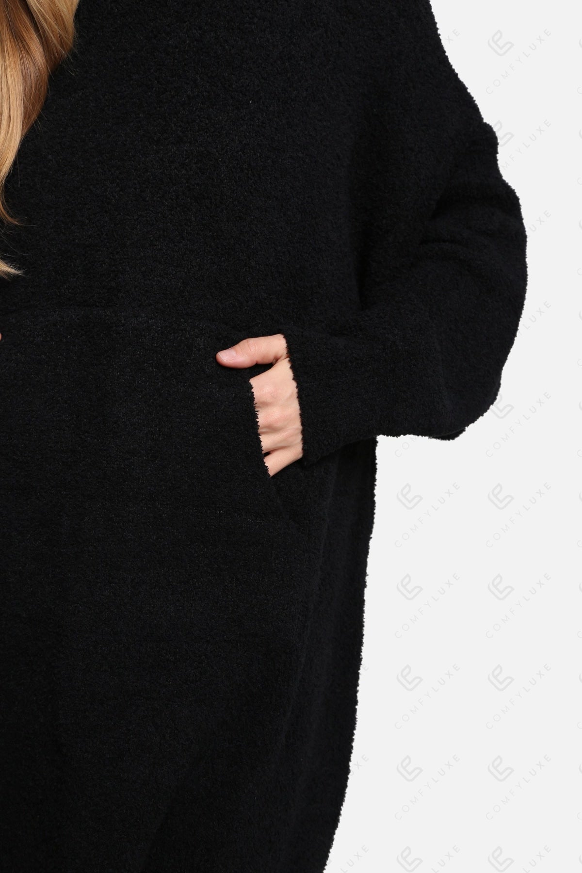 Oversized Sherpa Fleece Wearable Blanket Hoodie – Ultra-Soft Cozy Hoodie with Kangaroo Pocket & Hood for Ultimate Comfort