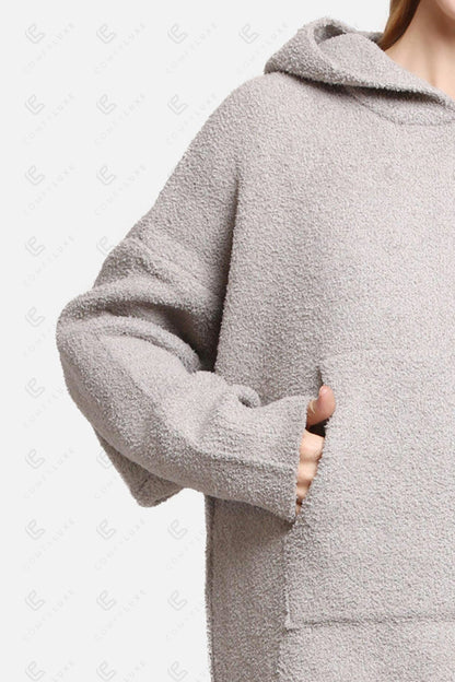 Oversized Sherpa Fleece Wearable Blanket Hoodie – Ultra-Soft Cozy Hoodie with Kangaroo Pocket & Hood for Ultimate Comfort