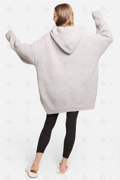 Oversized Sherpa Fleece Wearable Blanket Hoodie – Ultra-Soft Cozy Hoodie with Kangaroo Pocket & Hood for Ultimate Comfort