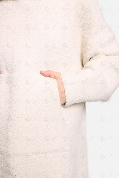Oversized Sherpa Fleece Wearable Blanket Hoodie – Ultra-Soft Cozy Hoodie with Kangaroo Pocket & Hood for Ultimate Comfort