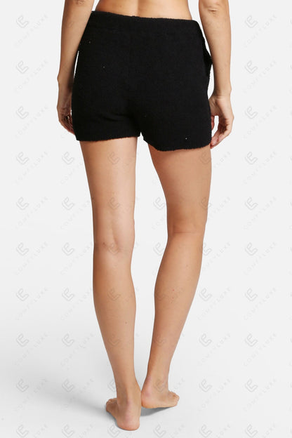 Smiley Print Women’s Lounge Shorts – Cozy Drawstring Loungewear with Pockets