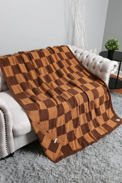 Luxurious Checkered Fleece Throw Blanket – Soft Plaid Microfiber, Machine Washable