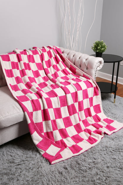 Luxurious Checkered Fleece Throw Blanket – Soft Plaid Microfiber, Machine Washable
