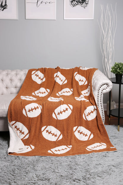 Football Patterned Luxury Soft Fleece Throw Blanket – 50X55Inch | Cozy Sports Fan Plaid for Couch, Bed & Stadium