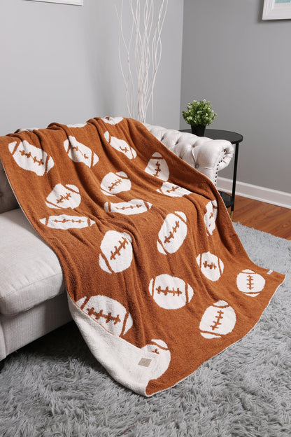 Football Patterned Luxury Soft Fleece Throw Blanket – 50X55Inch | Cozy Sports Fan Plaid for Couch, Bed & Stadium