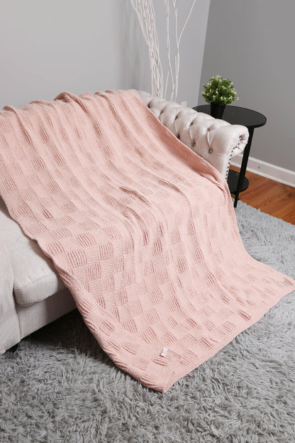 Luxe Knitted Fleece Throw Blanket – Ultra-Soft, Stylish & Cozy Home Essential