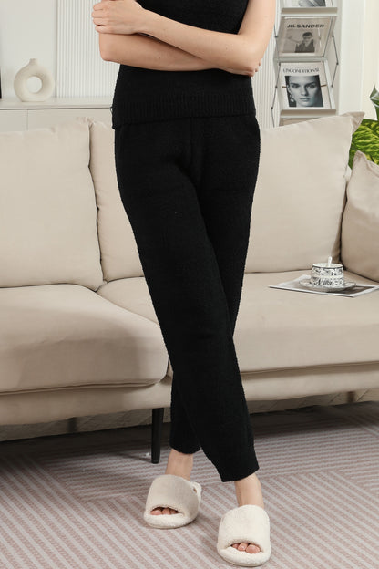 Luxury Women’s Lounge Pants with Pockets – Soft Microfiber Lounge Trousers, Elastic Waistband