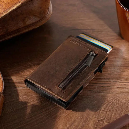 Premium RFID Wallet with Zipper Pocket – Compact & Anti-Skim Protection