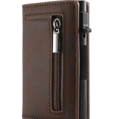 Premium RFID Wallet with Zipper Pocket – Compact & Anti-Skim Protection