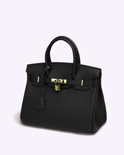 Iconic Vegan Leather Handbag – Timeless Design with Gold Accents