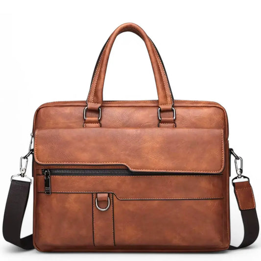 Brown Leather Laptop Bag – Stylish, Durable & Functional