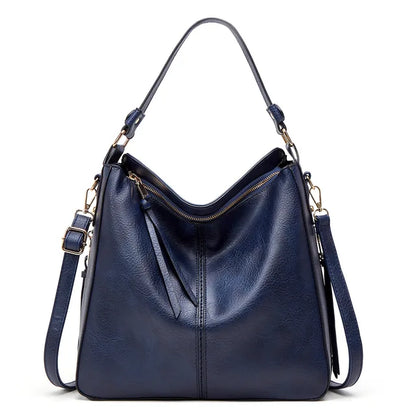 Spacious Luxe Vegan Leather Shoulder Bag – Comfortable Daily Tote with Multiple Pockets
