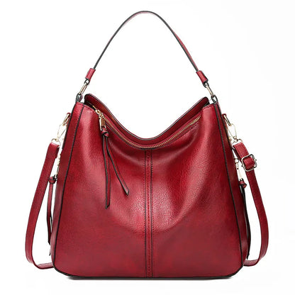 Spacious Luxe Vegan Leather Shoulder Bag – Comfortable Daily Tote with Multiple Pockets